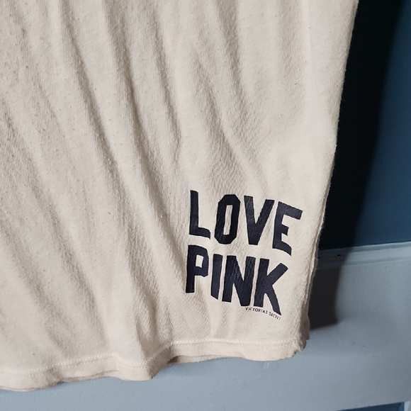 PINK Victoria's Secret With 5th & Ocean Green and White Boston Baseball Tee S - Picture 4 of 9